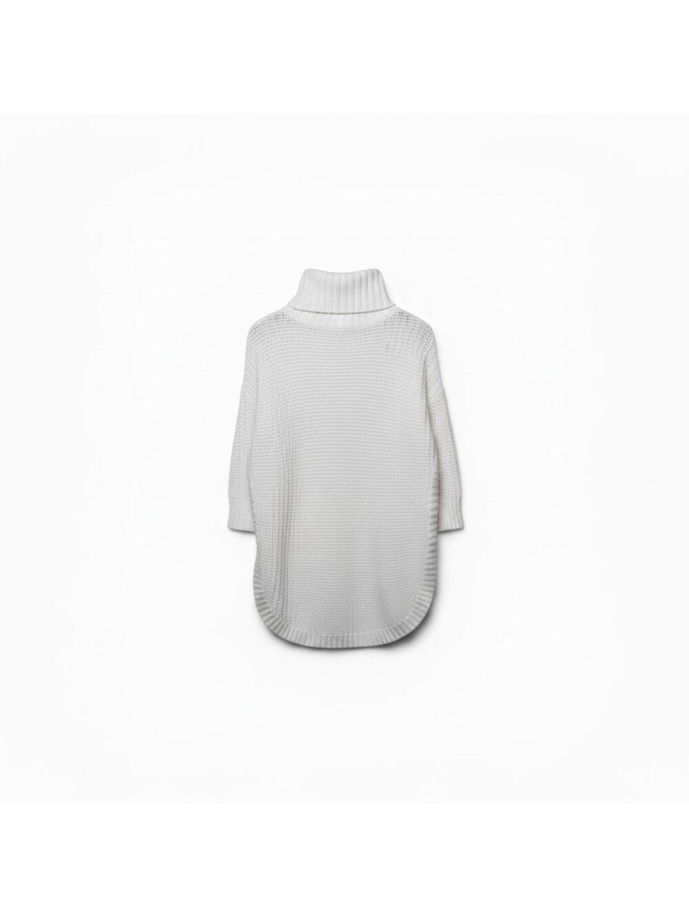 Express Ivory Cable Knit Tunic Sweater Turtleneck/Cowl Neck Pullover, Size XS - Picture 3 of 5